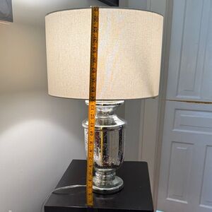 Pottery Barn Silver and Cream Table Lamp
